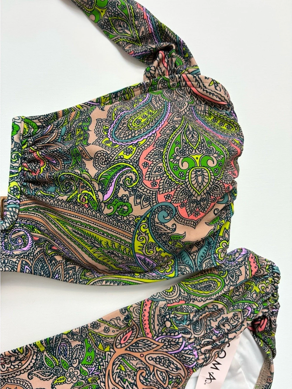 SOMA NWT Paisley Halter Bikini  w/ruched side bottoms gorgeous!!